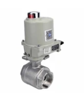 Кран шаровой DN.ru BV3232P(2pc)-FP-T-ISO-H Ду25 Ру63 полнопроходной двухходовой, нержавеющая сталь SS316, внутренняя резьба, уплотнение - PTFE, с электроприводом ГЗ-ОФ-25/5,5К 24В