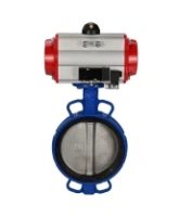 Затвор дисковый поворотный DN.ru WBV1413E-2W-Fb-H Ду200 Ру16, корпус - чугун GGG50, диск - чугун GGG40, уплотнение - EPDM, с пневмоприводом DN.ru PA-SA-160 и пневмораспределителем 4M310-08 AC220V
