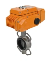 Затвор дисковый поворотный DN.ru WBV3232V-2W-Fb-H Ду80 Ру16, корпус - нержавеющая сталь 316L, диск - нержавеющая сталь 316L, уплотнение - Viton, с электроприводом DN.ru QT-N-005EM-B1-220VAC-У1 DAR (0-10В)