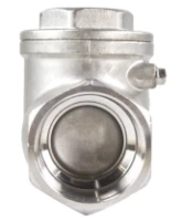 Клапан обратный DN.ru VC3232P-T 1 1/2″ Ду40 Ру16 муфтовый, поворотный, корпус - нержавеющая сталь, диск - нержавеющая сталь, уплотнение - PTFE