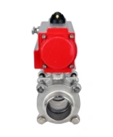 Кран шаровой DN.ru BV3232P(3pc)-FP-W-ISO-H WDVF Ду15 Ру63 полнопроходной, трехсоставной, корпус - нержавеющая сталь 316, уплотнение - PTFE, под приварку, с пневмоприводом PA-SA-065