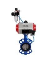 Затвор дисковый поворотный DN.ru WBV1413E-2W-Fb-H Ду100 Ру16, корпус - чугун GGG50, диск - чугун GGG40, уплотнение - EPDM, с пневмоприводом DN.ru PA-DA-083 двойного действия, пневмораспределителем 4M310-08 AC220V, БПВ AFC2000