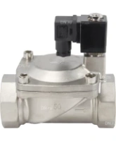 Клапан электромагнитный DN.ru VS431-ET-NC-220VAC 2″ Ду50 Ру16, соленоидный двухходовой, корпус - нержавеющая сталь 304, уплотнение - EPDM, резьбовой, нормально-закрытый, пилотный, катушка - 220В