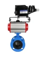 Затвор дисковый поворотный DN.ru WBV1313E-2W-F-H Ду100 Ру16 фланцевый, корпус - чугун GGG40, диск - чугун GGG40, уплотнение - EPDM, с пневмоприводом DN.ru PA-DA-105 и позиционером DN.ru YT-1000RSN без обратной связи