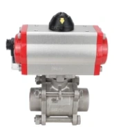 Кран шаровой DN.ru BV3232P(3pc)-FP-W-ISO-H Ду65 Ру25, полнопроходной под приварку, нержавеющая сталь SS316, уплотнение - PTFE, с пневмоприводом PA-DA-083 двойного действия, с пневмораспределителем 4M310-08 220В NAMUR