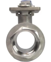 Кран шаровой DN.ru BV3232P(2pc)-FP-T-ISO-H Ду65 Ру40 полнопроходной двухходовой, нержавеющая сталь 316, внутренняя резьба, уплотнение - PTFE, с ISO-фланцем и рукояткой, 17х17, F07/F10