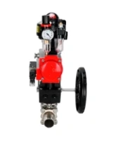 Кран шаровой DN.ru BV3232P(3pc)-FP-W-ISO-H LONG Ду50 Ру40 полнопроход., корпус - нерж.сталь 316, уплотнение - PTFE, под приварку, пн.привод PA-DA-083, пн.распределитель 4M310-08 AC220V, ручной дублер MON2-450-T28-ISO, БКВ APL-510N EX и БПВ AFC2000