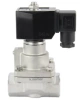 Клапан электромагнитный DN.ru VS1031-PT-NC-220VAC 1 1/2″ Ду40 Ру12 соленоидный двухходовой поршневой, резьбовой, корпус - нержавеющая сталь AISI 304, уплотнение - PTFE, пилотного действия, нормально закрытый, катушка - 220В AC