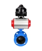Затвор дисковый поворотный DN.ru WBV1313E-2W-F-H Ду100 Ру16 фланцевый, корпус - чугун GGG40, диск - чугун GGG40, уплотнение - EPDM, с пневмоприводом DN.ru PA-DA-105 и БКВ DN.ru APL-510N EX
