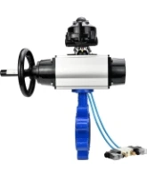 Затвор дисковый поворотный DN.ru WBV1631E-2W-Fb-H Ду125 Ру16 LUG корпус - чугун QT450, диск - нержавеющая сталь 304, уплотнение - EPDM, с пневмоприводом PA-DA-105-1, пневмораспределителем 4V320-10 AC220V и БКВ APL-510N EX