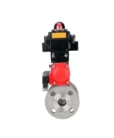 Кран шаровой DN.ru BV3232P(2pc)-FP-F-ISO-H Ду80 Ру16 полнопроходной двухходовой, нержавеющая сталь 316, фланцевый, уплотнение - PTFE, с пневмоприводом PA-SA-130, пневмораспределителем 4M310-08 AC220V и БКВ APL-410N EX