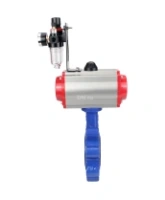 Затвор дисковый поворотный DN.ru WBV1616E-2W-Fb-H Ду100 Ру16 LUG корпус - чугун QT450, диск - чугун QT450, уплотнение - EPDM, с пневмоприводом DN.ru PA-DA-083, пневмораспределителем 4M310-08 AC220V и БПВ AFC2000