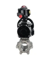 Кран шаровой DN.ru BV3232P(3pc)-FP-SW-ISO-H Ду100 Ру63 полнопроходной, корпус - нержавеющая сталь SS316, под приварку, с пневмоприводом PA-DA-105-1, пневмораспределителем 4M310-08 DC24V, БКВ APL-510N EX