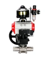 Кран шаровой DN.ru BV3232P(3pc)-FP-W-ISO-H LONG Ду50 Ру40 полнопроход., корпус - нерж.сталь 316, уплотнение - PTFE, под приварку, пн.привод PA-DA-083, пн.распределитель 4M310-08 AC220V, ручной дублер MON2-450-T28-ISO, БКВ APL-510N EX и БПВ AFC2000