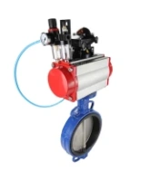 Затвор дисковый поворотный DN.ru WBV1132N-2W-Fb-H Ду200 Ру16, корпус - чугун GG25, диск - нержавеющая сталь 316L, уплотнение - NBR, с пневмоприводом PA-SA-160, пневмораспределителем 4M310-08 AC220V, БКВ APL-210N, БПВ AFC2000