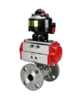 Кран шаровой DN.ru BV3131P(3pc)-FP-F-ISO-H Ду100 Ру16 полнопроходной трехсоставной, фланцевый, нержавеющая сталь 304, уплотнение - PTFE, 22х22, F10, WDVF, с пневмоприводом DN.ru PA-SA-140 и БКВ APL-510N EX