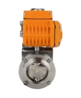 Затвор дисковый поворотный DN.ru WBV3131E-2W-W-H Ду15 Ру10 под приварку, корпус - пищевая нержавеющая сталь 304, уплотнение - EPDM, с электроприводом QT-N-005EM-A1-220VAC-У1 c датчиком обратной связи и входным управляющим сигналом 4-20мА HARK