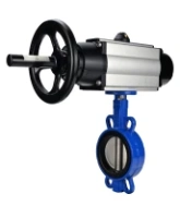 Затвор дисковый поворотный DN.ru WBV1432E-2W-Fb-H Ду150 Ру16, корпус - чугун GGG50, диск - нержавеющая сталь 316L, уплотнение - EPDM, с пневмоприводом DN.ru PA-DA-105-1