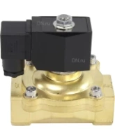 Клапан электромагнитный DN.ru VS200-VT-NC-220VAC 1″ Ду25 Ру10, соленоидный двухходовой, корпус - латунь, уплотнение - Viton, резьбовой, нормально-закрытый, прямого действия, катушка - 220В