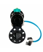 Затвор дисковый поворотный DN.ru WBV4242E-2W-Fb-ISO Дн80 Ру10 межфланцевый, корпус - НПВХ, диск - НПВХ, уплотнение - EPDM, с пневмоприводом PA-DA-105-1, пневмораспределителем 4V320-08 AC220V и магнитным переключателем ALS200D