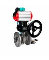 Кран шаровой DN.ru BV3232P(2pc)-FP-F-ISO-H WDVF Ду100 Ру16 полнопроходной, фланцевый, корпус - нержавеющая сталь 316, уплотнение - PTFE, с пневмоприводом PA-DA-105, пневмораспределителем 4V320-08 AC220V и магнитным переключателем ALS200D