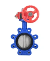 Затвор дисковый поворотный DN.ru WBV1631E-2W-Fb-H Ду125 Ру16 LUG межфланцевый, корпус - чугун QT450, диск - нержавеющая сталь AISI 304, уплотнение - EPDM, с редуктором HGBF RQN1-180Z