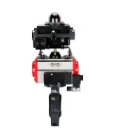Затвор дисковый поворотный DN.ru WBV4242E-2W-Fb-ISO Дн80 Ру10 межфланцевый, корпус - НПВХ, диск - НПВХ, уплотнение - EPDM, с пневмоприводом PA-SA-083, пневмораспределителем 4M310-08 DC24V и БКВ APL-410N EX