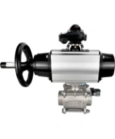 Кран шаровой DN.ru BV3232P(3pc)-FP-W-ISO-H Ду80 Ру25, полнопроходной, трехсоставной, нержавеющая сталь 316, уплотнение - PTFE, под приварку, с пневмоприводом PA-DA-105-1, пневмораспределителем 4V320-10 AC220V, БКВ APL-210N