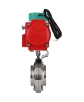 Затвор дисковый поворотный DN.ru WBV3131E-2W-W-H Ду15 Ру10 под приварку, корпус - пищевая нержавеющая сталь 304, уплотнение - EPDM, с пневмоприводом PA-SA-065 и магнитным переключателем ALS200D