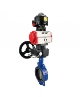 Затвор дисковый поворотный DN.ru WBV1132N-2W-Fb-H Ду125 Ру16, корпус - чугун GG25, диск - нержавеющая сталь 316L, уплотнение - NBR, с пневмоприводом DN.ru PA-DA-105 двойного действия, с БКВ APL-510N EX, с ручным дублером MON3-700-T38-ISO