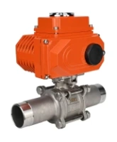 Кран шаровой DN.ru BV3131P(3pc)-FP-W-ISO-H LONG Ду10 Ру63 полнопроходной, корпус - нержавеющая сталь 304, уплотнение - PTFE, под приварку, с электроприводом DN.ru QT-N-003EM-O1-220VAC-У1 HARK