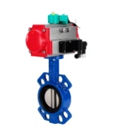 Затвор дисковый поворотный DN.ru WBV1432E-2W-Fb-H Ду100 Ру16 корпус - чугун GGG50, диск - нержавеющая сталь 316L, уплотнение - EPDM, с пневмоприводом PA-DA-083, пневмораспределителем 4M310-08 AC220V и магнитным переключателем ALS200D