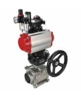Кран шаровой DN.ru BV3232P(3pc)-FP-W-ISO-H Ду65 Ру25, полнопроходной под приварку, нержавеющая сталь SS316, PTFE, с пневмоприводом PA-DA-083, с пневмораспределителем 4M310-08 AC220V, с БКВ APL-210N, ручным дублером MON2-450-T28-ISO, с БПВ AFC2000