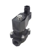 Клапан электромагнитный DN.ru VS541-ET-NC-220VAC 1 1/2″ Ду40 Ру6, соленоидный двухходовой, резьбовой, корпус - полиамид PA66, уплотнение - EPDM, нормально-закрытый, прямого действия, катушка - 220В AC