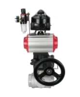 Кран шаровой DN.ru BV3232P(4pc)-SP-3WL-T-ISO-H 1/2″ Ду15 Ру63 стандартнопроходной 3-ходовой L-тип, нерж.сталь SS316, внутренняя резьба, PTFE, пн.привод PA-DA-052, пн.распределит 4M310-08 AC220V, дублер MON1-250-T26-ISO, БПВ AFC2000, БКВ APL-510N-EX