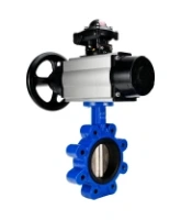 Затвор дисковый поворотный DN.ru WBV1616E-2W-Fb-H Ду125 Ру16 LUG корпус - чугун QT450, диск - чугун QT450, уплотнение - EPDM, с пневмоприводом DN.ru PA-DA-105-1 и БКВ APL-210N