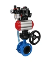 Затвор дисковый поворотный DN.ru WBV1313E-2W-F-H Ду100 Ру16 фланцевый, корпус - чугун GGG40, диск - чугун GGG40, EPDM, с пневмоприводом DN.ru PA-DA-105, пневмораспределителем 4V320-08 AC220V, БКВ APL-510N EX, дублером MON1-250-T26-ISO и БПВ AFC2000