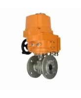 Кран шаровой DN.ru BV3232P(2pc)-FP-F-ISO-H Ду50 Ру16 полнопроходной фланцевый, корпус - нержавеющая сталь 316, уплотнение - PTFE, с электроприводом DN.ru QT-EX-010EM-O2-24VDC-У1