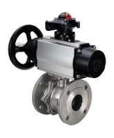 Кран шаровой DN.ru BV3232P(2pc)-FP-F-ISO-H Ду100 Ру16 полнопроходной фланцевый, корпус - нержавеющая сталь AISI316, уплотнение - PTFE, с пневмоприводом DN.ru PA-DA-105-1 и БКВ APL-210N