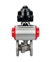 Кран шаровой DN.ru BV3232P(2pc)-FP-F-ISO-H Ду80 Ру16 фланцевый, полнопроходной, двухсоставной, корпус - нержавеющая сталь SS316, уплотнение - PTFE, с пн.приводом DN.ru PA-SA-130 пн.распределителем 4M310-08 AC220V БКВ APL-510N-EX