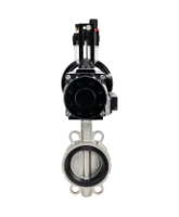 Затвор дисковый поворотный DN.ru WBV3131V-2W-Fb-H Ду150 Ру16 межфланцевый, корпус - нержавеющая сталь 304, диск - нержавеющая сталь 304, уплотнение - VITON, с пневмоприводом PA-DA-105-1, пневмораспределителем 4M310-08 220В NAMUR и БПВ AFC2000