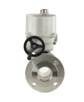 Кран шаровой DN.ru BV3232P(2pc)-FP-F-ISO-H Ду50 Ру40 полнопроходной двухходовой, нержавеющая сталь 316, фланцевый, уплотнение - PTFE, с электроприводом ГЗ-ОФВ-70/5,5М 24В