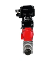 Кран шаровой DN.ru BV3232P(3pc)-FP-W-ISO-H LONG Ду32 Ру40 полнопроходной, корпус - нержавеющая сталь 316, уплотнение - PTFE, под приварку, с пневмоприводом DN.ru PA-DA-052 и пневмопозиционером YT-1000RSN без обратной связи