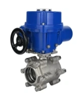 Кран шаровой DN.ru BV3232P(3pc)-FP-SW-ISO-H Ду80 Ру63 полнопроходной, корпус - нержавеющая сталь SS316, под приварку, с электроприводом DN.ru QT-N-015M-O2-220VAC-У1 с моментной муфтой и штурвалом