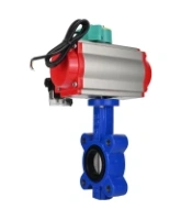 Затвор дисковый поворотный DN.ru WBV1631E-2W-Fb-H Ду50 Ру16 LUG межфланцевый, корпус - чугун QT450, диск - нержав.сталь AISI 304, уплотнение - EPDM, с пневмоприводом PA-SA-083, пневмораспределителем 4M310-08 220В NAMUR и магнитным переключателем ALS200D