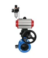 Затвор дисковый поворотный DN.ru WBV1313E-2W-F-H Ду100 Ру16 фланцевый чугун GGG40, диск - чугун GGG40, EPDM, с пневмоприводом DN.ru PA-DA-105, пневмораспределителем DN.ru 4V320-10 AC220V, ручным дублером DN.ru MON1-250-T26-ISO и БПВ DN.ru AFC2000