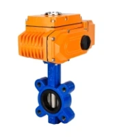 Затвор дисковый поворотный DN.ru WBV1616E-2W-Fb-H Ду100 Ру16 LUG корпус - чугун QT450, диск - чугун QT450, уплотнение - EPDM, межфланцевый, с электроприводом DN.ru QT-N-010EM-B1-220VAC-У1 HARK