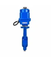 Затвор дисковый поворотный DN.ru WBV3432V-2W-Fb-H Ду50 Ру16, корпус - углеродистая сталь WCB, диск - нержавеющая сталь 316L, уплотнение - VITON, с электроприводом QT-N-003EM-O1-12VDC-У1 blue