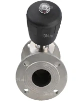 Клапан отсечной пневматический DN.ru VSP3241P-F-1PNC Ду65 Ру16, корпус - нержавеющая сталь SS316, фланцевый, Y-образный, корпус привода - пластик