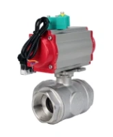 Кран шаровой DN.ru BV3232P(4pc)-SP-3WL-T-ISO-H Ду100 Ру40 стандартнопроходной L-тип, внутренняя резьба, корпус - нержавеющая сталь 316, уплотнение - PTFE, пневмопривод PA-DA-083, пневмораспределитель 4M310-08 AC220V и магнитным переключателем ALS200D
